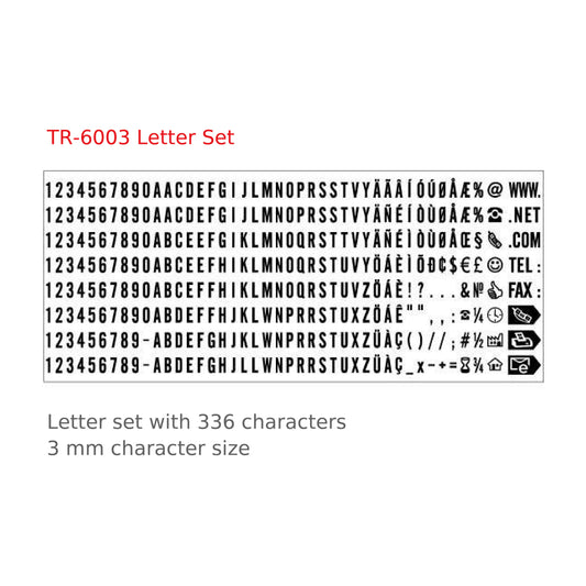 TR-6003 Letter Set in Trodat Printy TR-4912 TYPO DIY Stamp Set