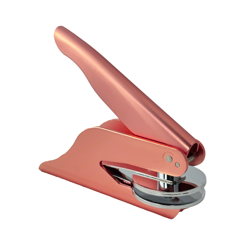 Rose Gold Embosser Stamp – 41mm Circle - Worldwide Shipping