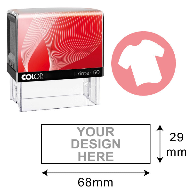Colop P50 Textile Stamp (29x68mm) – Extra-Large Custom Name Stamp for Fabric. Self-inking stamp for clothes, uniforms, and fabric marking. Durable, wash-resistant ink for long-lasting prints.