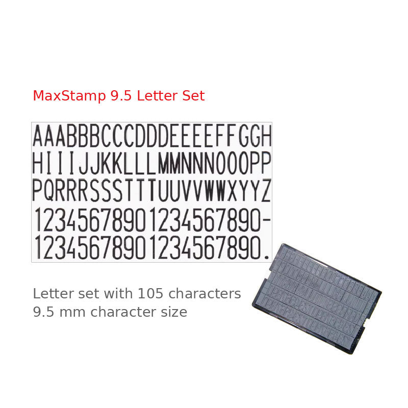 MaxStamp Letter Set for Do-It-Yourself Typo Printing Kit, 9.5mm Letters