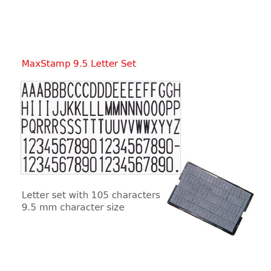 MaxStamp Letter Set for Do-It-Yourself Typo Printing Kit, 9.5mm Letters