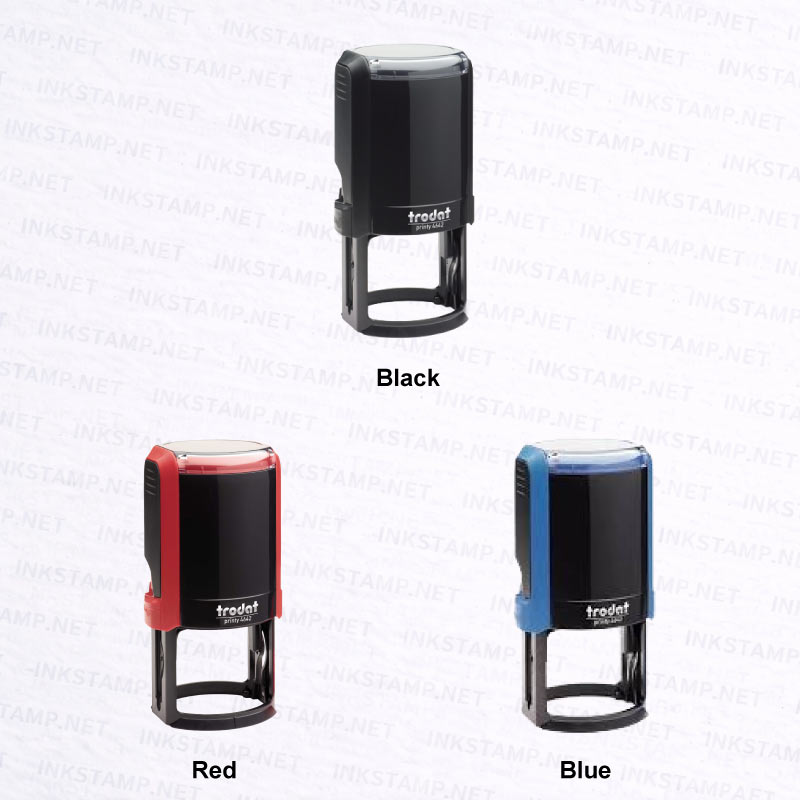 Trodat TR-4642 self-inking stamp available in black red and blue casing colors