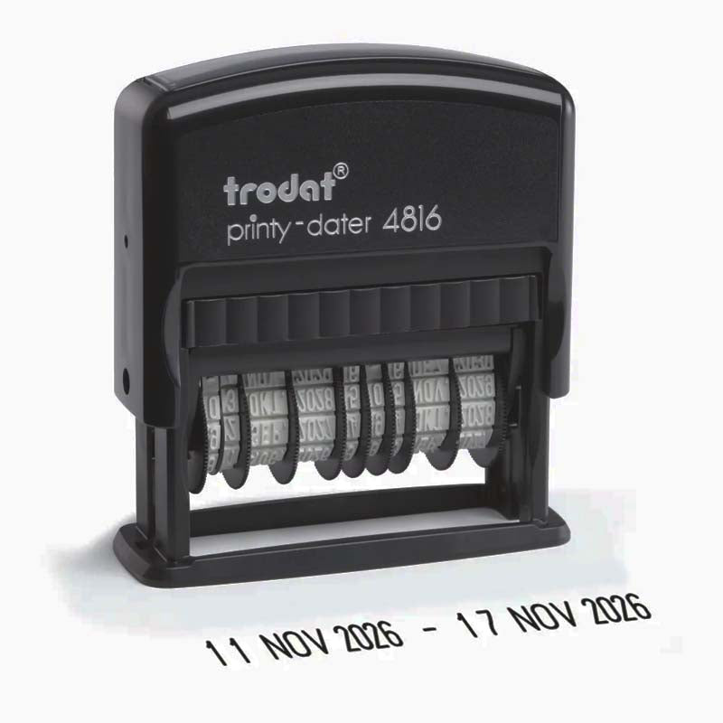Custom Message with Adjustable Date Stamps Trodat 4813 Self-Inking Stamp