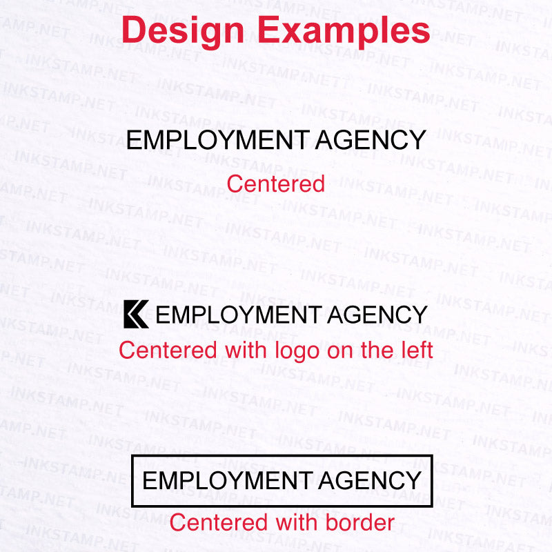 Trodat TR-4917 self-inking stamp design examples for long names and horizontal text layouts