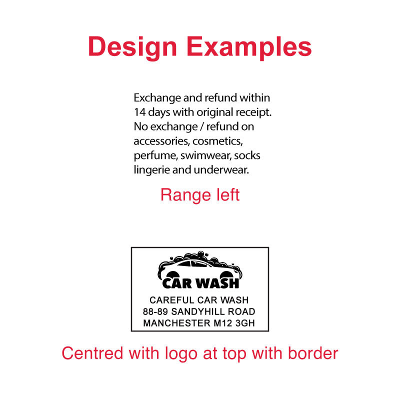 TR-5200 Heavy-Duty Stamp Impressions - Explore a variety of precise and clear design examples made by this rectangular 24 x 41 mm heavy-duty stamp, showcasing its durability and professional design.