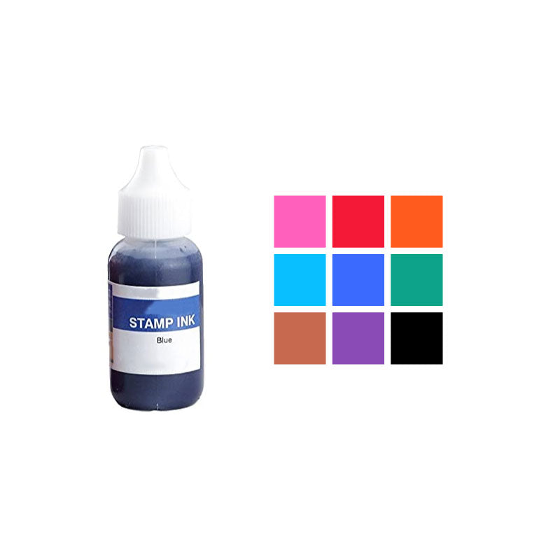 Pre-Inked Stamp Refill Ink Set - 10 ml Bottles (9 Colors)