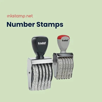 Numbering stamps for dates, serial numbers, invoices, and office paperwork