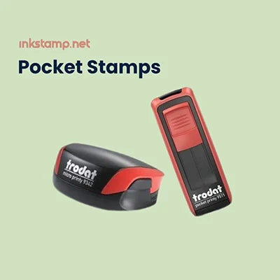 Portable pocket stamps for travel, business professionals, and on-the-go use