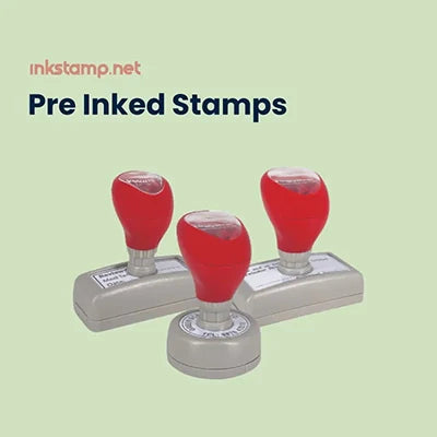 Pre-inked custom stamps for sharp and professional impressions