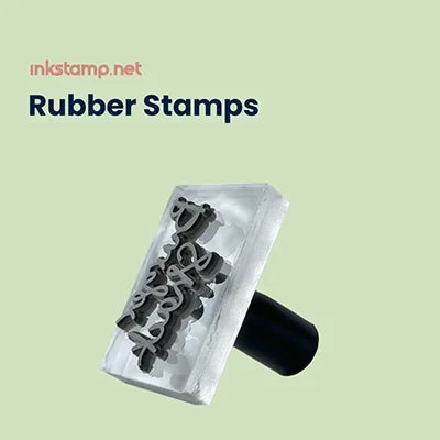 Traditional custom rubber stamp for business and craft applications