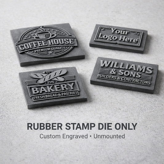 Custom engraved rubber stamp dies unmounted, flat rectangular laser engraved rubber plates for DIY stamp mounting