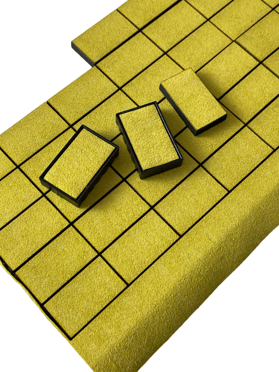 Sponge foam pad for self-inking stamps cut into various shapes, demonstrating customization by knife or laser machine.