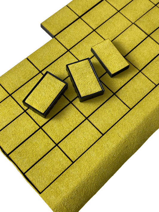 Sponge foam pad for self-inking stamps cut into various shapes, demonstrating customization by knife or laser machine.