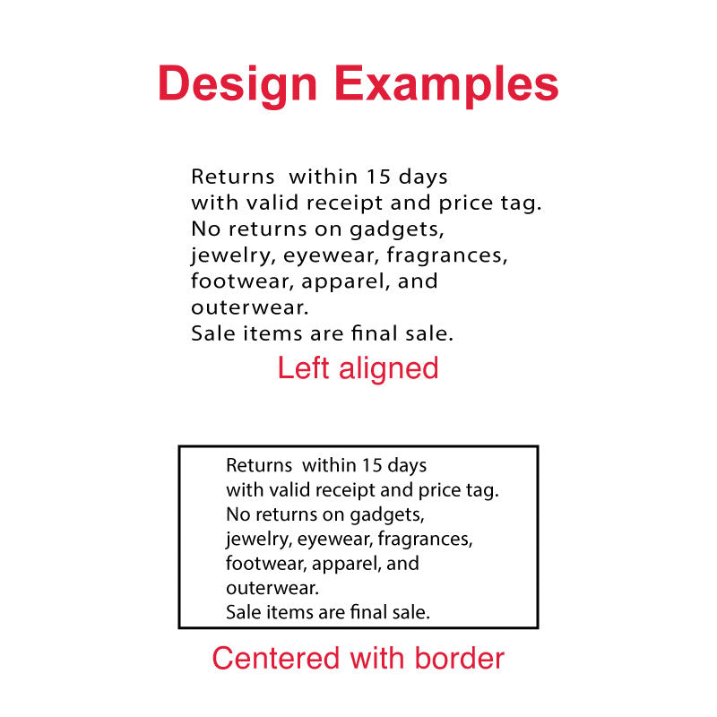 Colop P60 self-inking stamp return policy design examples