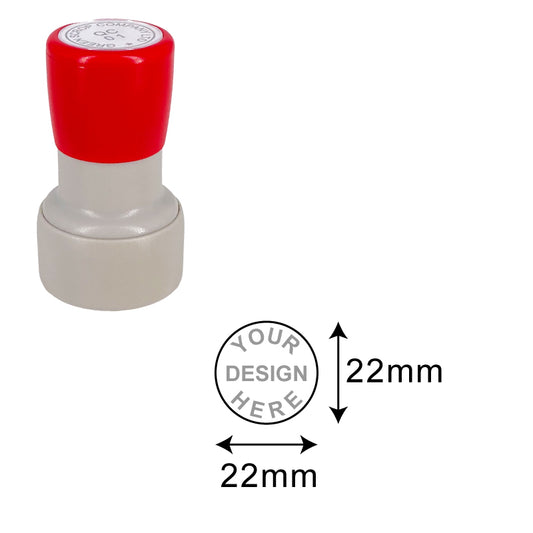 DF26 Pre-Inked Stamp - Efficient, Compact, Customizable - 22mm diameter Impression Area