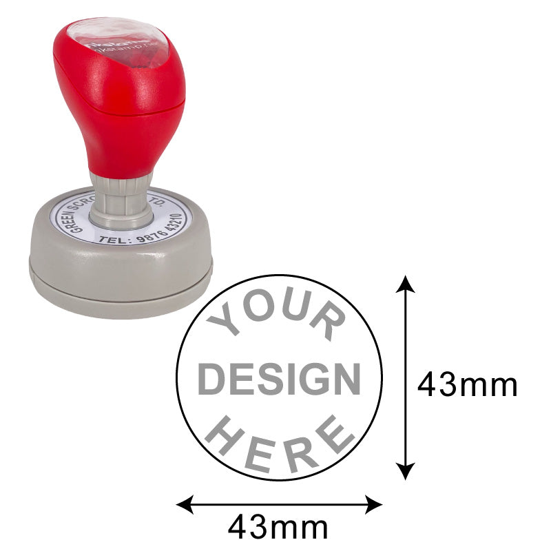 DF47 Pre-Inked Stamp - Efficient, Compact, Customizable - 43mm diameter Impression Area