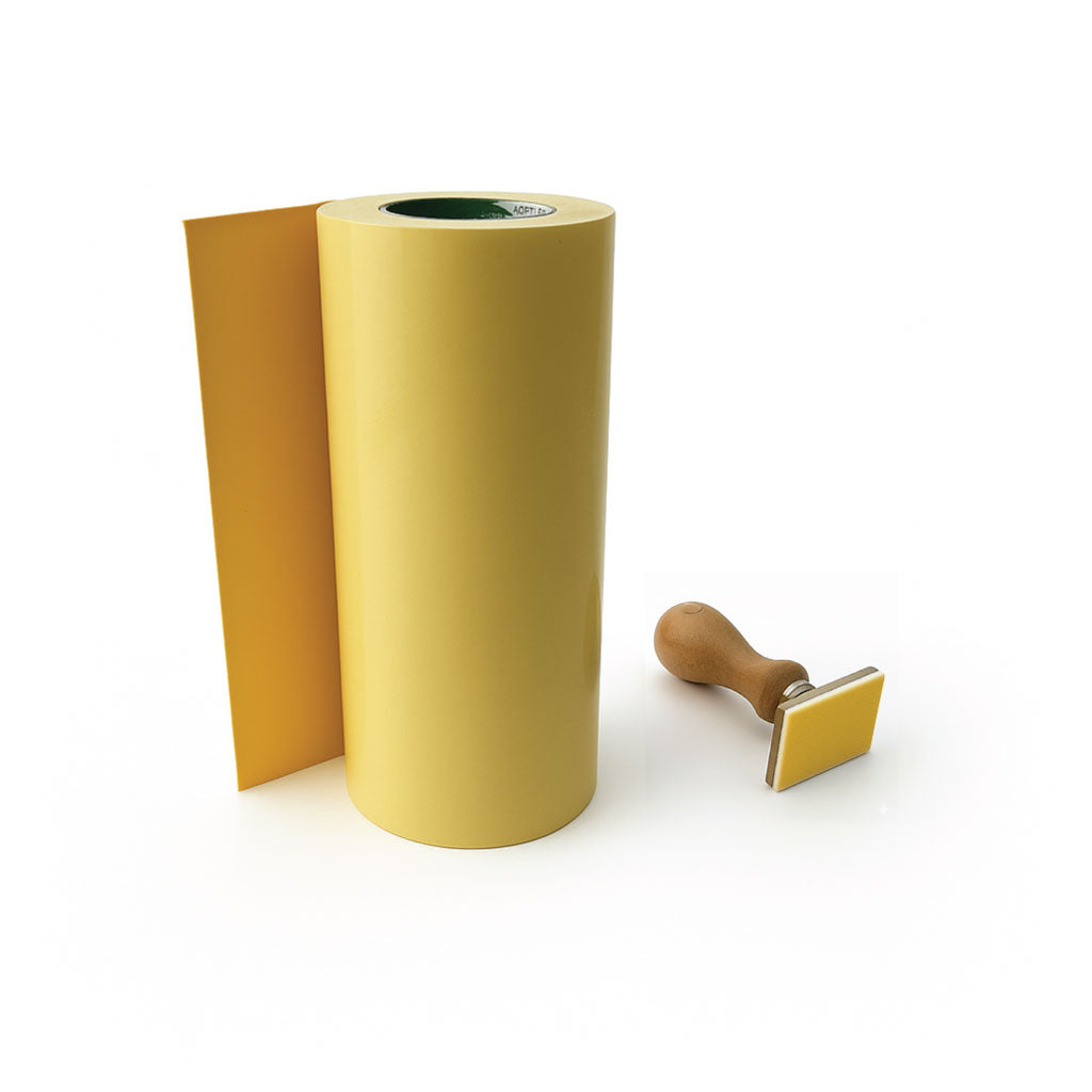 Roll of EVA foam double-sided tape, 30cm wide and 6m long, 1.5mm thick with strong yellow adhesive for rubber stamp making.
