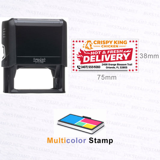 Trodat Printy 4926 multicolor self-inking stamp with 75 × 38 mm imprint size and detailed logo stamp design