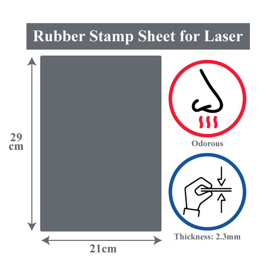 Affordable A4 dark gray rubber stamp sheet for detailed laser engraving, noted for its odor and durability.