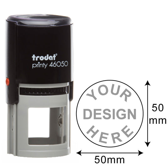 Trodat Printy TR-46050 (50 x 50 mm) Round - A high-quality pre-inked stamp with a round 50 x 50 mm impression area, designed for clear and professional impressions.