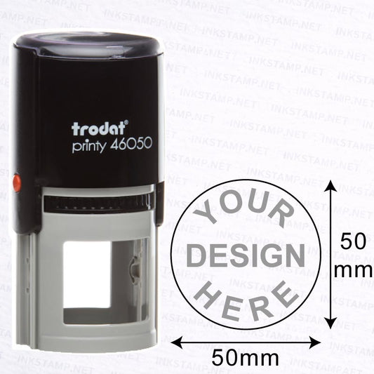 Trodat TR-46050 stamp with 50mm diameter impression size diagram for extra large design