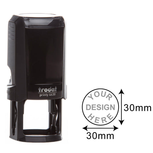 Trodat Printy TR-4630 (30 x 30 mm) Round Stamp - A versatile self-inking stamp with a round 30 x 30 mm impression area, designed for clear and professional impressions.