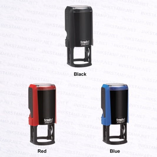 Trodat TR-4630 self-inking stamp available in black red and blue casing colors