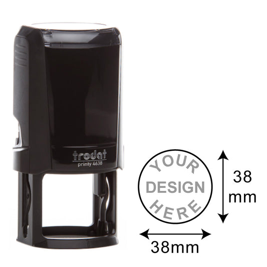 Trodat Printy TR-4638 (38 x 38 mm) Round Stamp - A versatile self-inking stamp with a round 38 x 38 mm impression area, designed for clear and professional impressions.