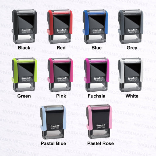 Trodat TR-4910 available in multiple colors including black red blue green pink and pastel options