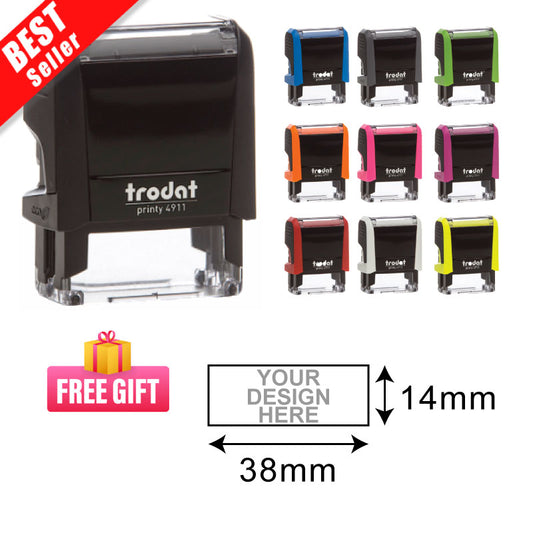 Trodat TR-4911 Self-Inking Stamp - Efficient, Compact, Customizable - 14x38mm Impression Area
