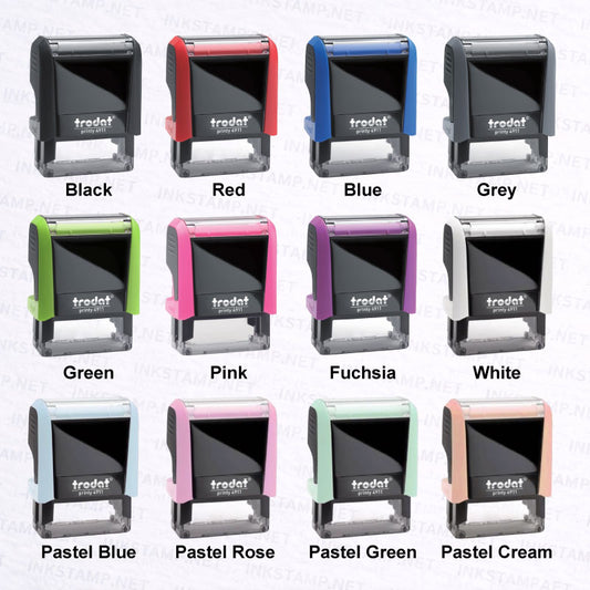 Trodat TR-4911 available in multiple colors including black red blue green pink and pastel options