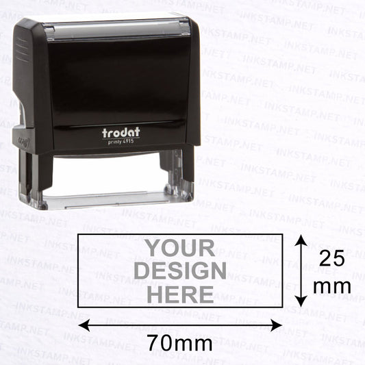 Trodat TR-4915 stamp with 25mm x 70mm impression size diagram for custom large layout