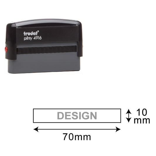 Trodat Printy TR-4916 (10 x 70 mm) Self-Inking Stamp - A versatile self-inking stamp with a rectangular 10 x 70 mm impression area, designed for clear and professional impressions.