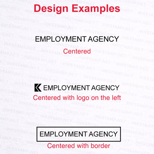 Trodat TR-4917 self-inking stamp design examples for long names and horizontal text layouts