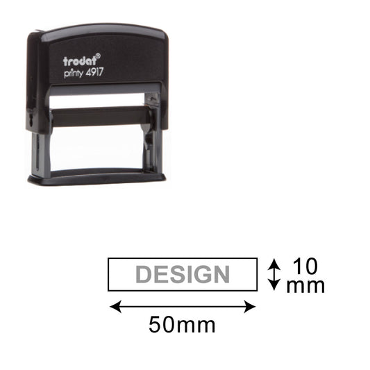 Trodat Printy TR-4917 (10 x 50 mm) Self-Inking Stamp - A versatile self-inking stamp with a rectangular 10 x 50 mm impression area, designed for clear and professional impressions.
