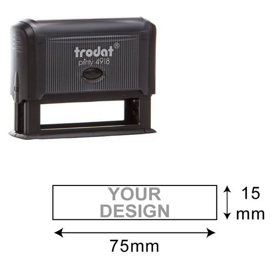 Trodat Printy TR-4918 (15 x 75 mm) Self-Inking Stamp - A versatile self-inking stamp with a rectangular 15 x 75 mm impression area, designed for clear and professional impressions.