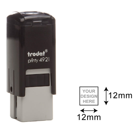 Trodat Printy TR-4921 (12 x 12 mm) Self-Inking Stamp - A compact self-inking stamp with a square 12 x 12 mm impression area, designed for clear and professional impressions.