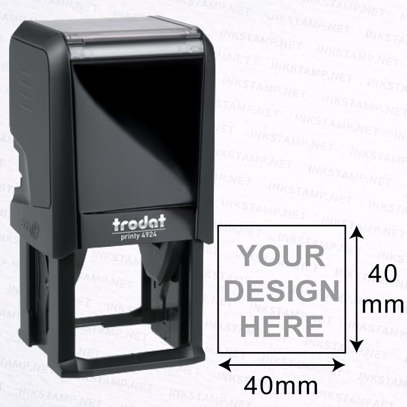 Trodat TR-4924 stamp with 40mm x 40mm impression size diagram for bold square design