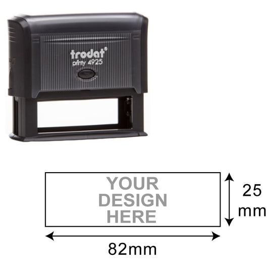 Trodat Printy TR-4925 (25 x 82 mm) Self-Inking Stamp - A versatile self-inking stamp with a rectangular 25 x 82 mm impression area, designed for clear and professional impressions.