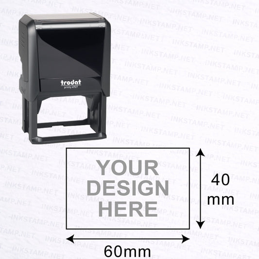 Trodat TR-4927 stamp with 60mm x 40mm impression size diagram for large design