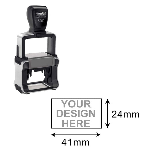 Trodat Professional TR-5200 Heavy-Duty Stamp (24 x 41 mm) - A robust and durable heavy-duty stamp designed for professional use with a rectangular 24 x 41 mm impression area.
