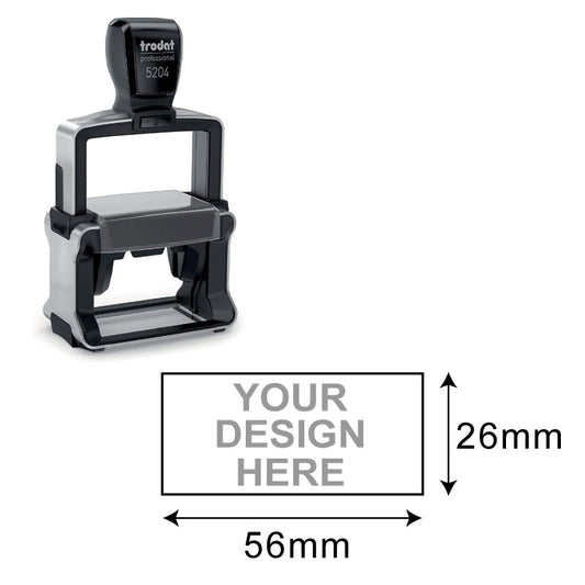 Trodat Professional TR-5204 Heavy-Duty Stamp (26 x 56 mm) - A robust and durable heavy-duty stamp designed for professional use with a rectangular 26 x 56 mm impression area.