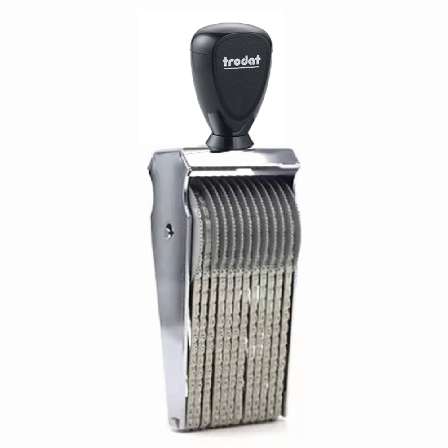 Trodat TR-3/12A adjustable character stamp, black handle, 12-band alphanumeric stamp with 3 mm characters