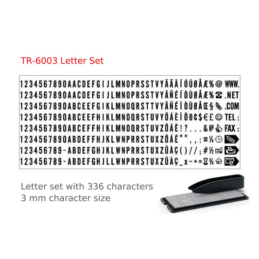 Trodat Letter Set TR-6003 for Do-It-Yourself Typo Printing Kit, 3mm Letters
