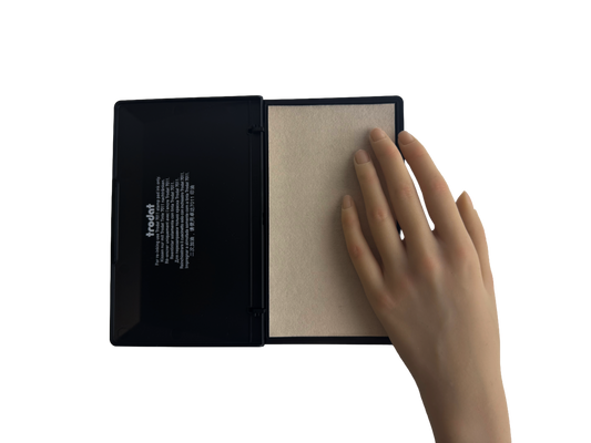 Trodat 9053 large stamp ink pad size comparison with hand