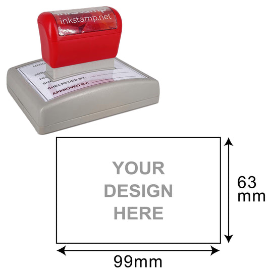 DF67103 Pre-Inked Stamp - Efficient, Compact, Customizable - 49x87mm Impression Area