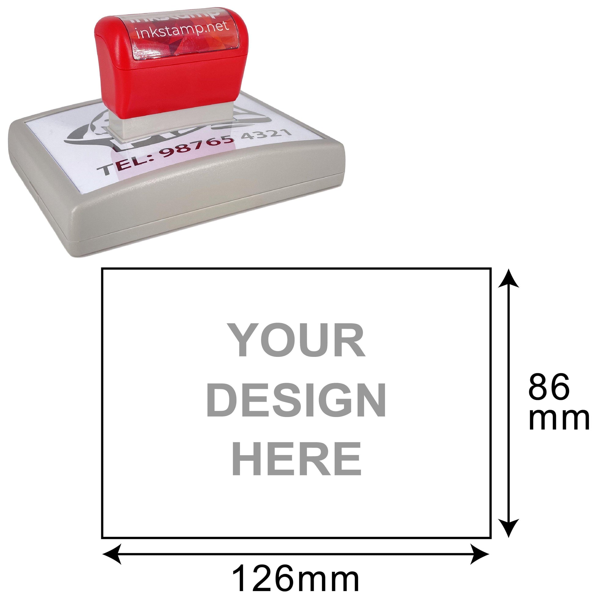 DF90130 Pre-Inked Stamp - Efficient, Compact, Customizable - 63x81mm Impression Area