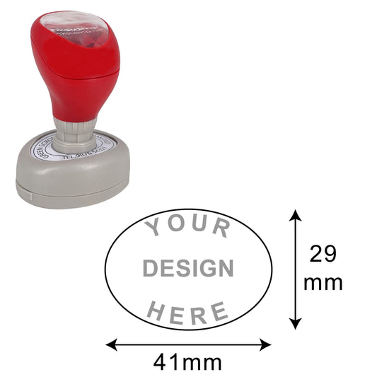 DFOV45 Pre-Inked Stamp - Efficient, Compact, Customizable - 29x41mm Oval Impression Area