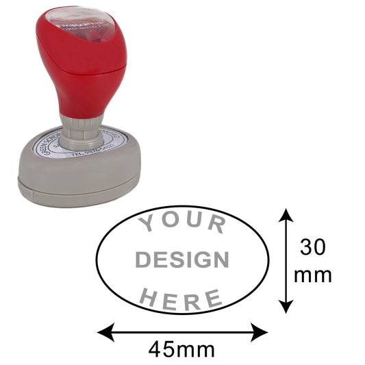 DFOV49 Pre-Inked Stamp - Efficient, Compact, Customizable - 29x41mm Oval Impression Area
