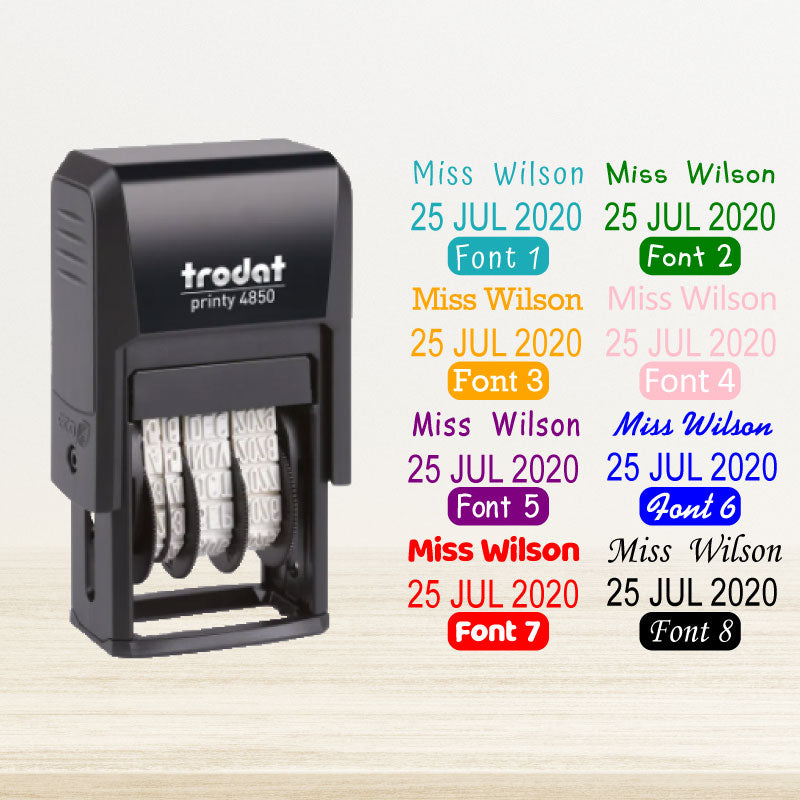 Personalized Teacher Date Stamp